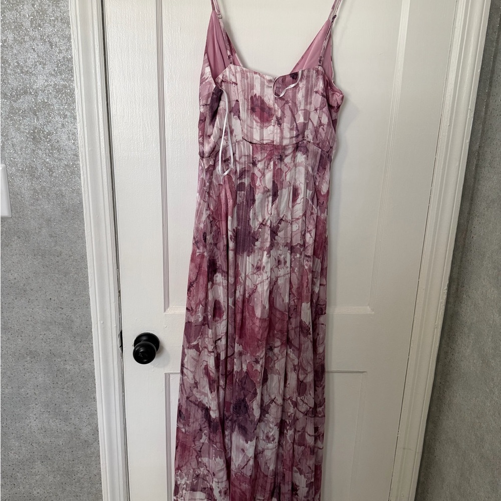 Lulu's Rose-Petal Print High-Low Maxi Dress - Picture 2 of 2